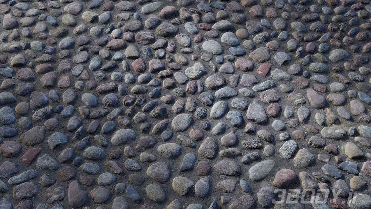 متریال سنگفرش cobblestone stone عکس 1